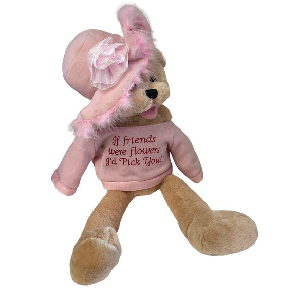 The Unbranded Brand Jackets & Blazers - Unbranded Plush Teddy Bear Unisex Small Pink If Friends Were Flowers Friendship